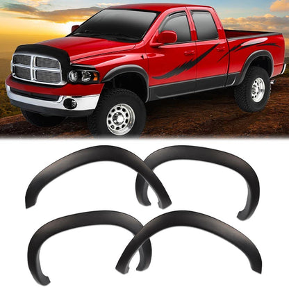G-PLUS Fender Flares Compatible with Dodge Ram 1500 2002-2008 Fit Dodge Ram 2500 3500 2003-2009 Wheel Opening Molding Arch Trim 4PCS Black