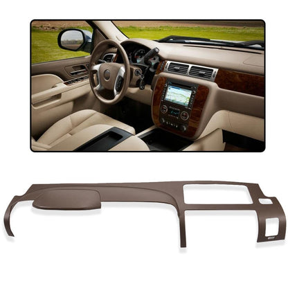 G-PLUS TPE Half Dash Cover Brown Compatible with 2007 2008 2009 2010 2011 2012 2013 Chevy Silverado (LS, LT, WT, Base) /2007 2008 2009 2010 2011 2012 2013 GMC Sierra (SL, SLE, WT, Base)