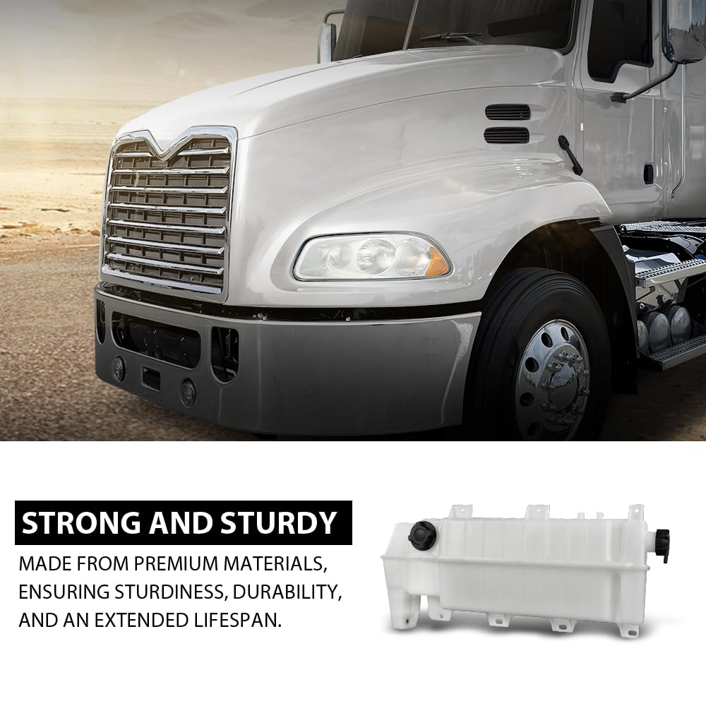 G-PLUS Radiator Coolant Overflow Bottle Tank Reservoir Compatible with Volvo VHD/VNL/VNM 2008-2017 603-5505, HVA02866, 20881604, 20968795, 21000194, 21038101, 21067134, 21074555 White