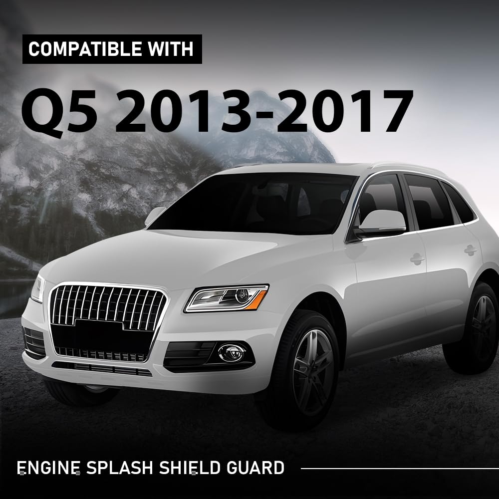 G-PLUS Rear Lower Under Engine Splash Shield Guard Cover Compatible with 2013-2016 Audi A4,Fit 2013-2017 Audi Q5 8K1863822S, 8K2863822M