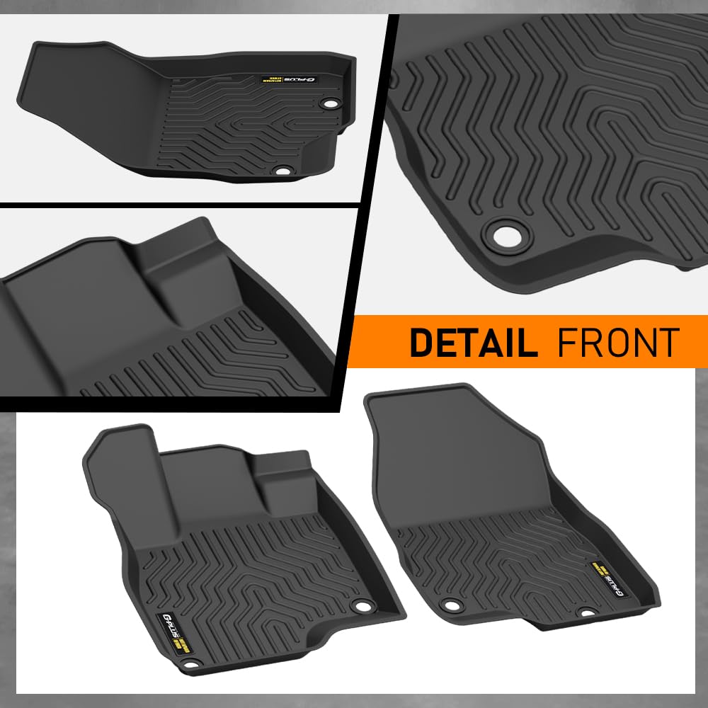 G-PLUS Floor Mats Compatible with Acura RDX 2019 2020 2021 2022 2023 2024 2025,All Weather Protection TPE Floor Liners 1st & 2nd Row Full Set Black