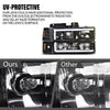 G-PLUS LED Headlights Assembly w/Bulbs Fit GMC C1500 K1500 Yukon 1994-1999, Fit GMC C2500 C3500 K2500 K3500 1994-2000, Left & Right Headlamps Assembly, Clear Lens Black Housing Amber Reflector