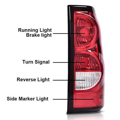 G-PLUS Clear Rear Tail Lights Compatible with 2003 2004 2005 2006 Chevy Silverado Pickup Red GM2800174, GM2801174 luces traseras Luces Traseras Rear Brake Lamps Assembly
