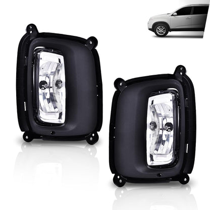 G-PLUS Front Driving Fog Light With Bezel Set Compatible with Kia Sorento 2014 2015 Smoke Lens Fog Lamp With Bulbs