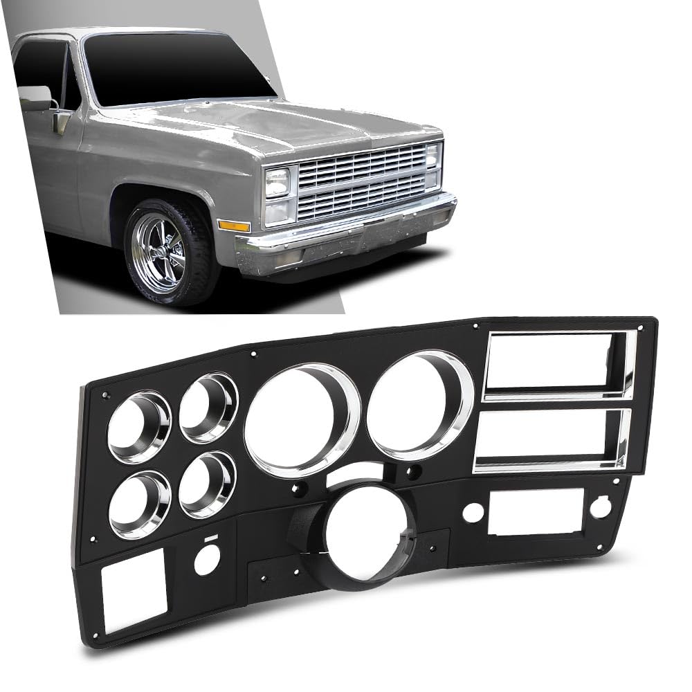 G-PLUS Dash Bezel Compatible with 1984-1987 Chevy GMC Truck Instrument Cluster Bezel w/Air Conditioning & Lower Column Cover (w/o Wiper Switch Hole) Replace for 14057869