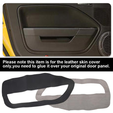 G-PLUS Door Panel Insert Cover 2PCS for Ford Mustang 2005-2009 Black Leather Style Close-up View