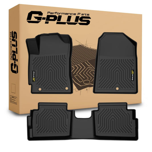 G-PLUS TPE Floor Mats Fit Hyundai Elantra Sedan 2017-2020 1st & 2nd Row Truck Accessories Cargo Liners All Weather Protection 3pcs Black Alfombras para Carro