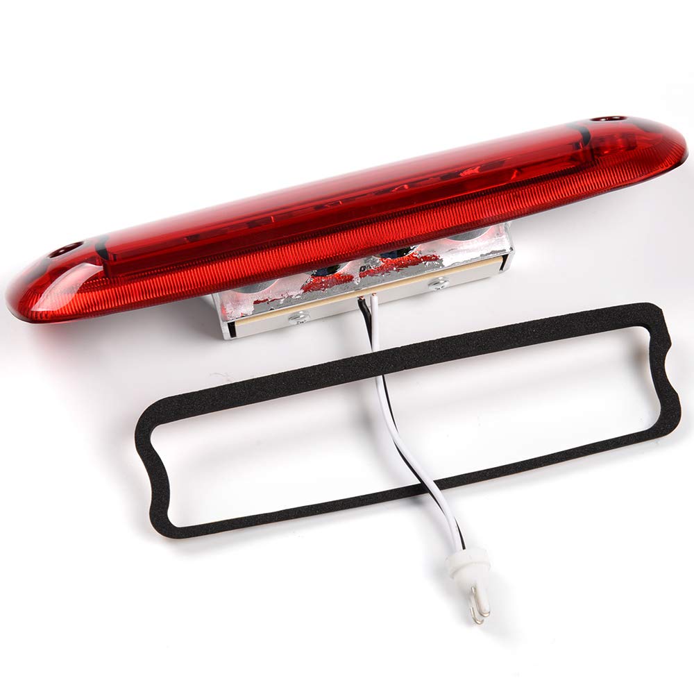 G-PLUS LED Third 3rd Brake Cargo Light Compatible With 1997 1998 1999 2000 2001 Cherokee, Rear Roof Center High Mount Stop Tail Light Replacement (Chrome Housing Red Lens)