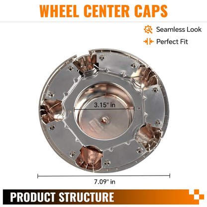 G-PLUS Chrome Wheel Hub Center Caps Cover Replacement with 7" Cap Compatible with 1997-2003 Ford F150/Fit 1997-2003 Ford Expedition 4pcs