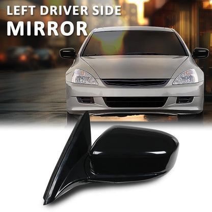 G-PLUS Power Mirror Left Driver Side Compatible with Honda Accord Sedan 4-Door 2003-2007 Manual Folding 3-Pin HO1320152 76250SDAA13ZA Glossy Black