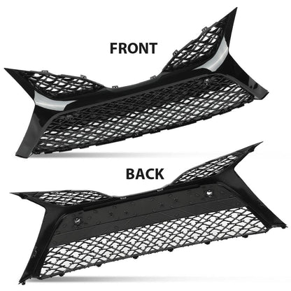 G-PLUS Front Bumper Cover Grille, Compatible with Toyota Camry SE XSE 2018-2020 with Parking Sensors/NOT fit LE XLE models Trim Grill For 5310206560 TO1036186 (Glossy Black)