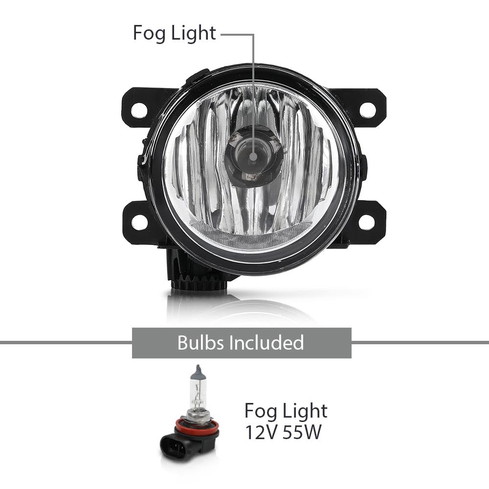 G-PLUS Fog Light Lamp Set Left Right Compatible with Ram Promaster 1500 2500 3500 2014-2022 AC2592111N