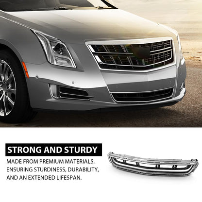 G-PLUS Front Bumper Lower Grille Radiator Grill Compatible with Cadillac XTS 2013-2017 GM1036158, 12457782, 20901627 Chrome Black