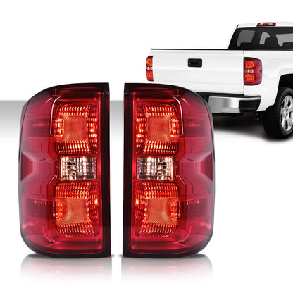 G-PLUS Tail Lights Assembly Brake Lights w/Wiring Harness Taillights,Fit Chevy Silverado 1500 2500 HD/GMC Sierra 3500 HD 2016 2017 2018 2019, 23295939 23295938 Luces traseras Red Lens