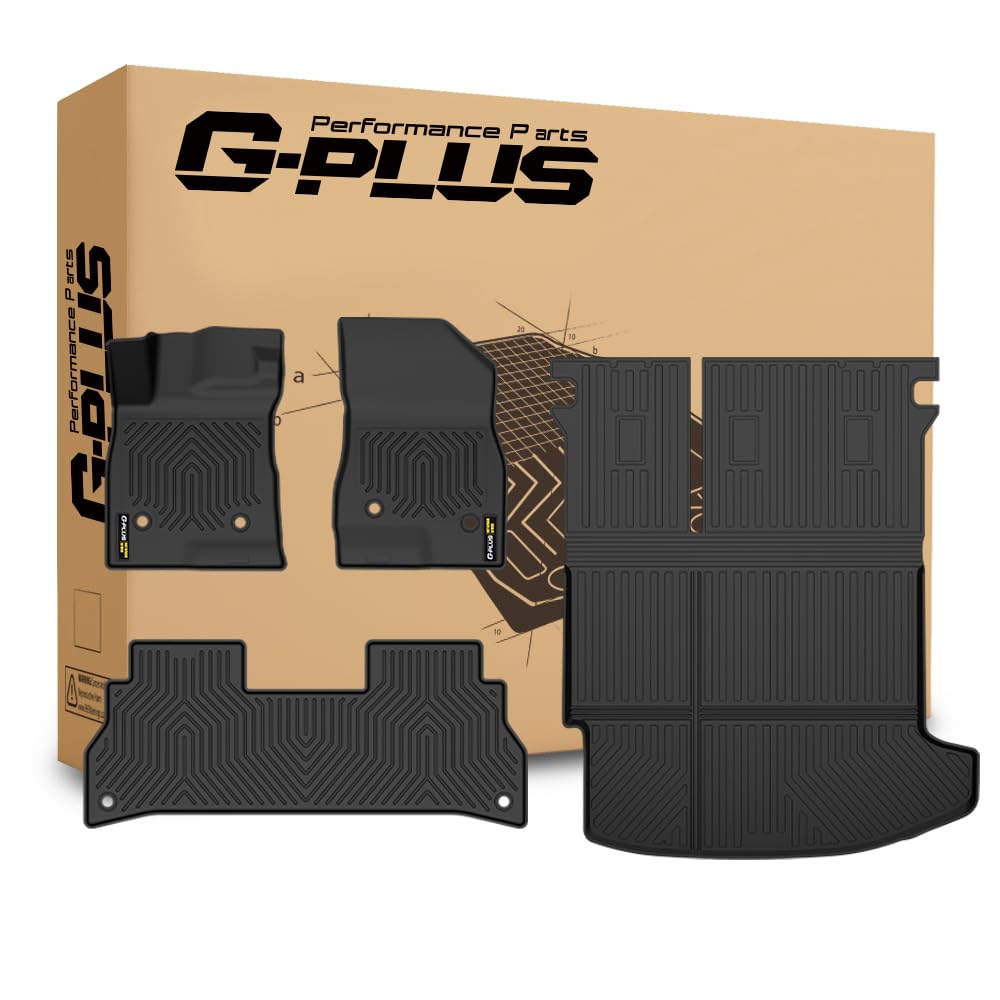 G-PLUS TPE Floor Mats Fit Chevy Trax/Buick Envista 2024-2026 1st & 2nd Row Truck Accessories Cargo Liners All Weather Protection 4pcs Black Alfombras para Carro