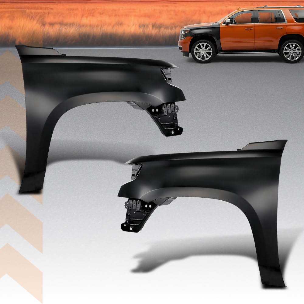 G-PLUS Front Fender Compatible with Chevy Tahoe Suburban 2015-2020 84216910, 22756424, GM1241388, 84216909, 2327219422756420, GM1240388 2PCS Black