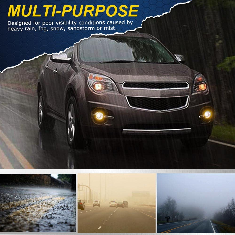 G-PLUS Fog Lights Compatible With 2010-2016 Chevy Equinox,(NOT For 2016 With New Body Style),Front Bumper Driving Lamps Pair Kit LH RH Clear Lens