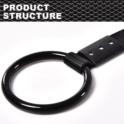 G-PLUS JDM Tsurikawa Ring Round Subway Train Bus Car Handle Hand Straps Drift Charm, Rear Bumper Warning Ring (Black)