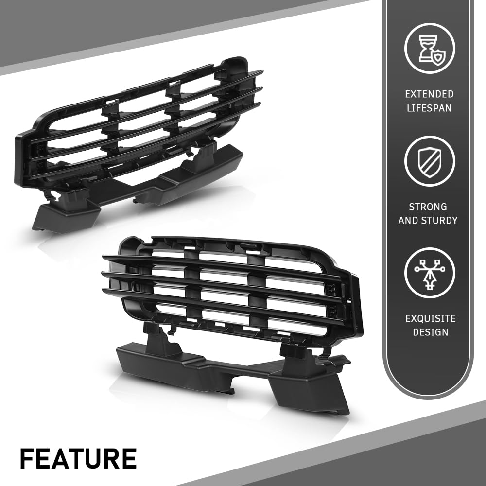 G-PLUS Front Bumper Grille Compatible with Range Rover 2013 2014 2015 2016 2017 Black Grill Insert LR046709