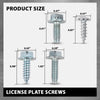 G-PLUS License Plate Screws (100 Each/8 Different) Compatible with Japanese Cars & Most Foreign Cars,Fit BMW Benz & Audi