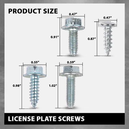 G-PLUS License Plate Screws (100 Each/8 Different) Compatible with Japanese Cars & Most Foreign Cars,Fit BMW Benz & Audi