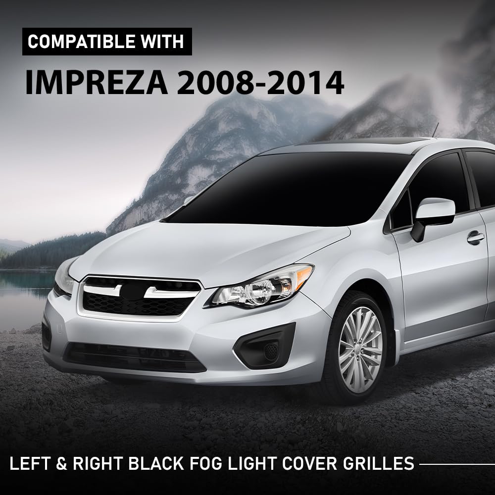 G-PLUS Fog Light Cover Grilles Left&Right Compatible with Subaru Impreza (Wagon & Sedan) 2008-2014 Black 57731FG210