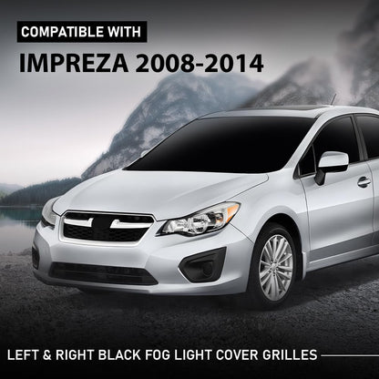 G-PLUS Fog Light Cover Grilles Left&Right Compatible with Subaru Impreza (Wagon & Sedan) 2008-2014 Black 57731FG210
