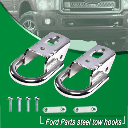 G-PLUS Tow Hook Parts Set Compatible with 2009-2021 F150 with Hardware Front Kit Pair (Silver)