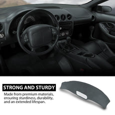 G-PLUS TPE Dash Cover Dashboard Panel for Pontiac Firebird 1993-1996 Dark Gray Close-up View