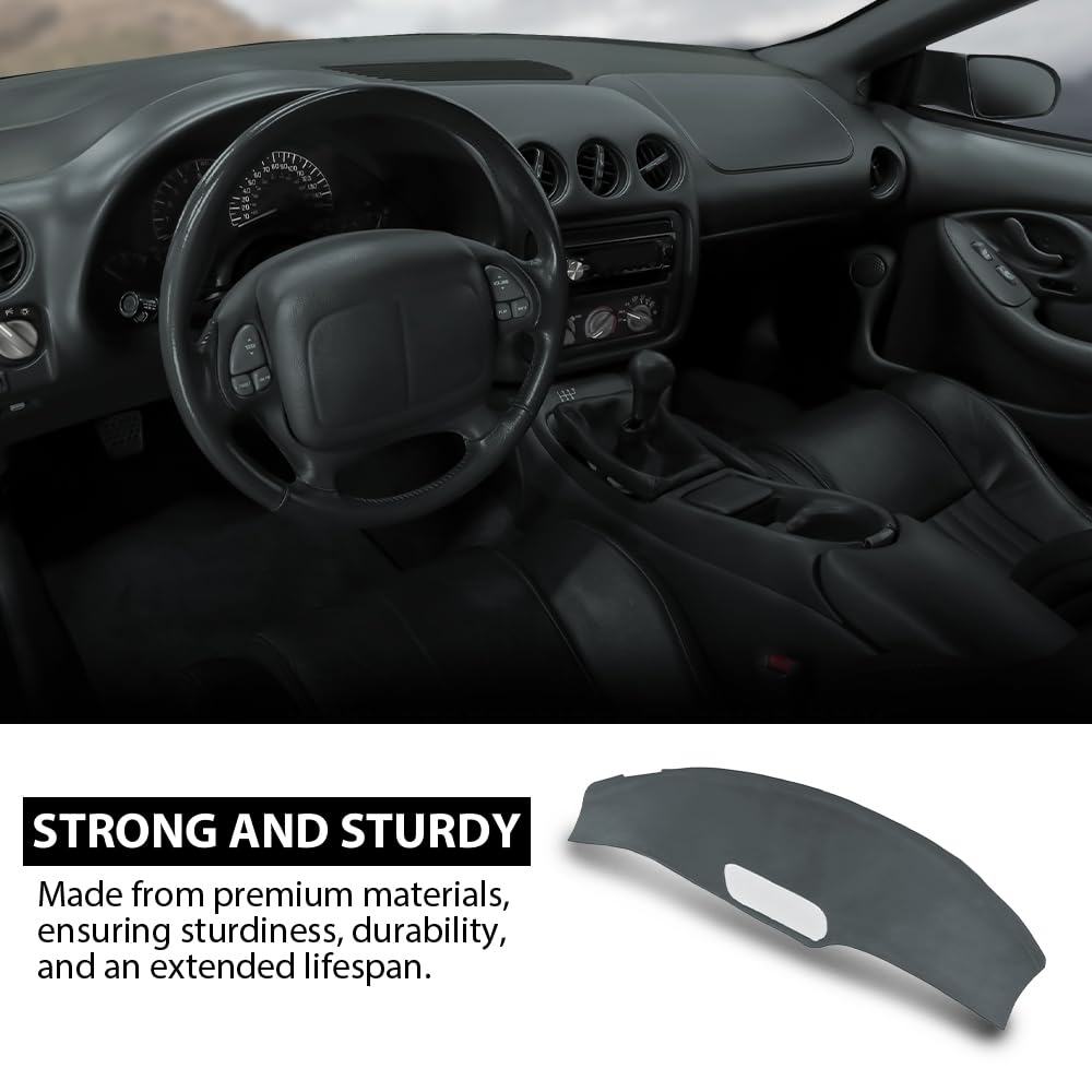 G-PLUS TPE Dash Cover Dashboard Panel Compatible with Pontiac Firebird 1993 1994 1995 1996 Dark Gray