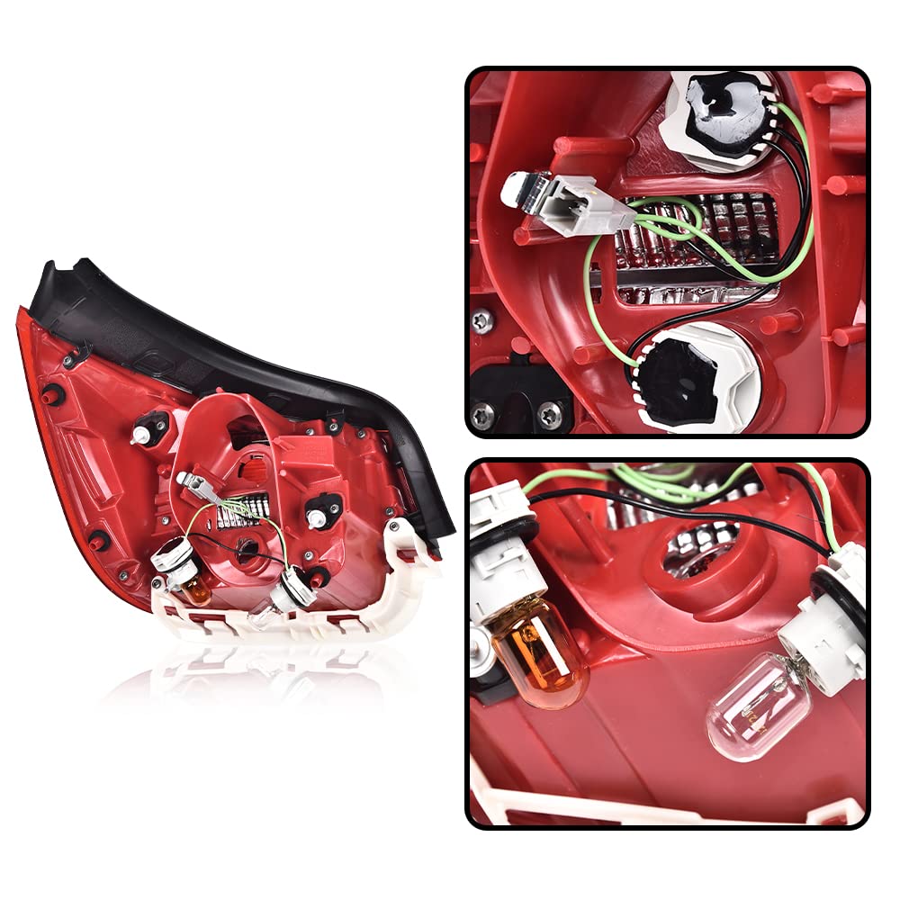 G-PLUS Rear Right Tail Light Assembly Compatible with Chevy Malibu LT/LS/Eco 2013 2014 2015, Fit 2016 Malibu Limited Rear Brake Lamp Luces Traseras, 23294319, Red Lens
