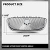 G-PLUS Upper Front Center Grill Grille Compatible with Jaguar XF XFR 2012-2015 Silver