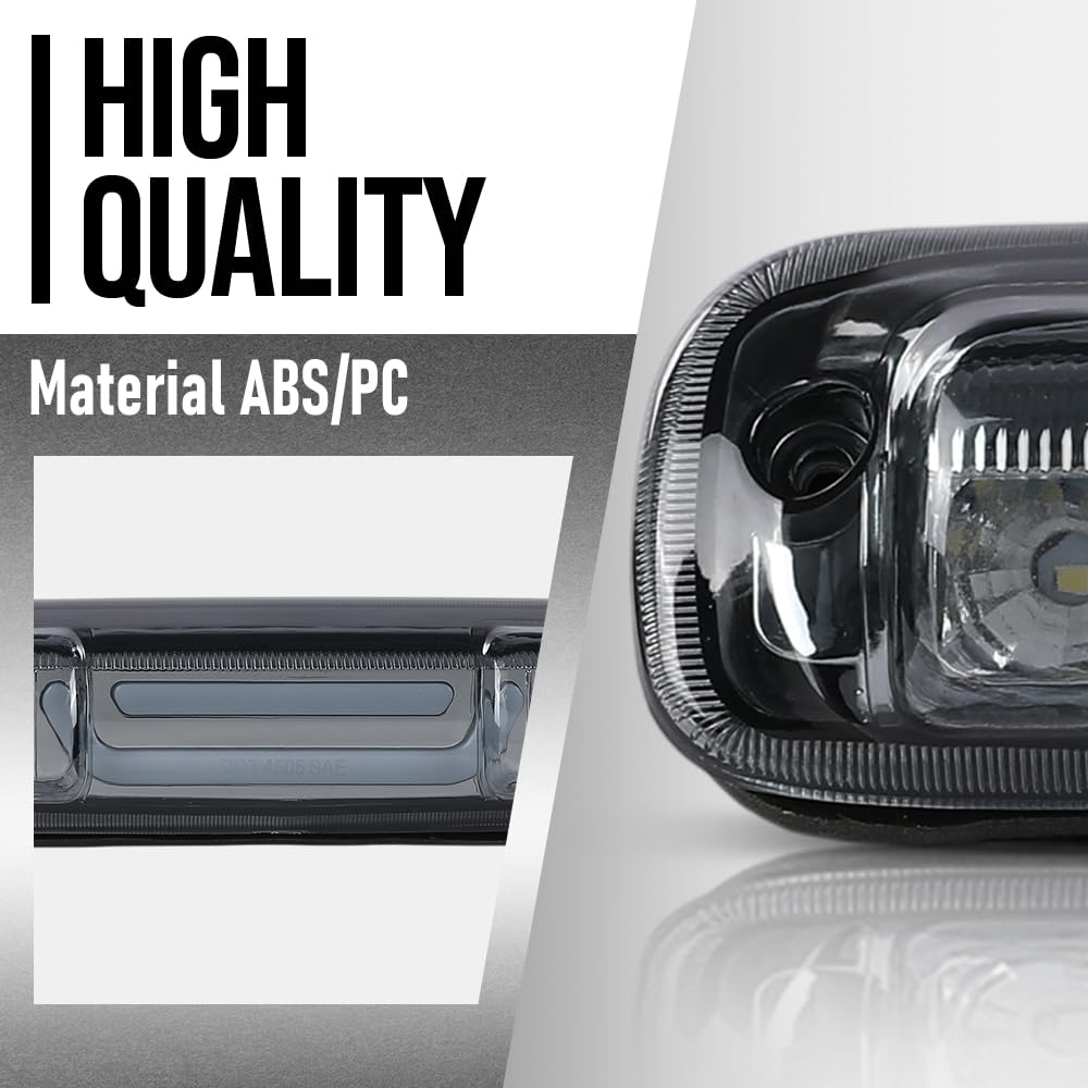 G-PLUS LED Third 3rd Brake Light Compatible with Chevy Silverado/GMC Sierra 1500 2500 3500 & HD Models 1999-2007 3rd High Mount Stop Lamp, Smoky Lens Clear Housing, 5978318 16525205