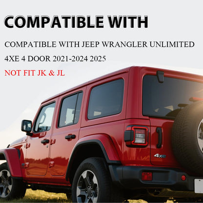 G-PLUS Floor Mats 3PCS Compatible with Jeep Wrangler Unlimited 4XE 4 Door 2021 2022 2023 2024 2025, 1st & 2nd Row All Weather Protection TPE Floor Liners Black