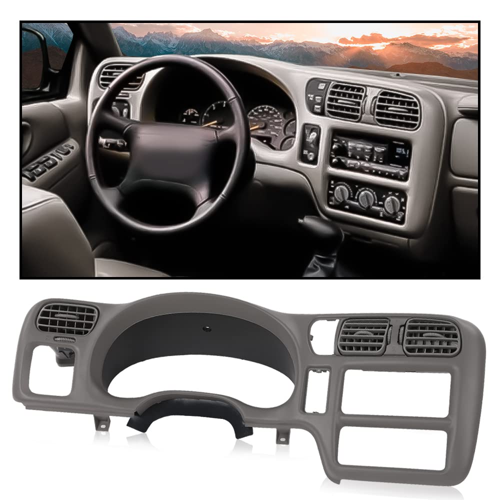G-PLUS Dash Trim Bezel Cover Light Gray Compatible with Blazer Jimmy Sonoma S10 1998-2004 (Not Fit Double Din)