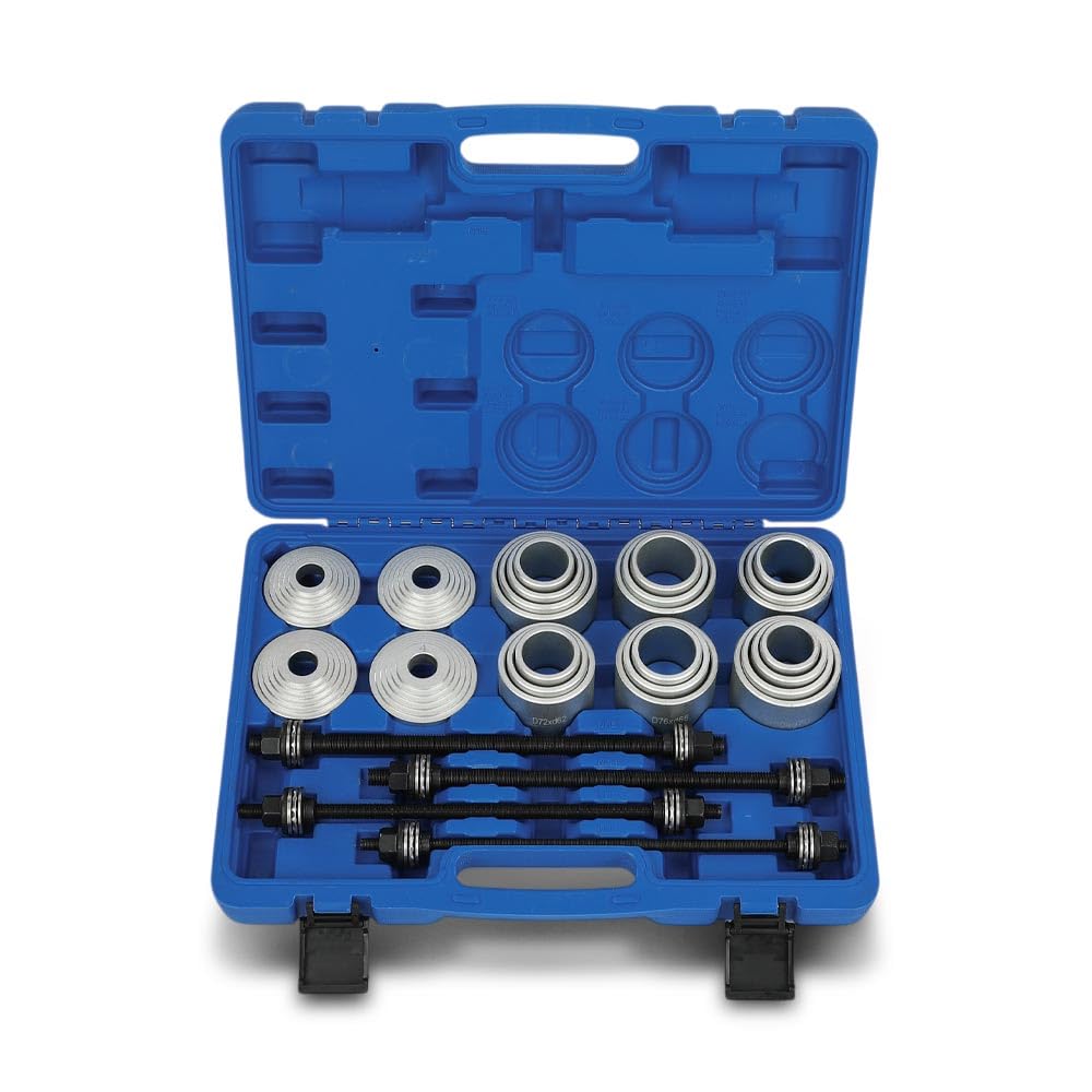 G-PLUS 28Pcs Press Pull Sleeve Kit Compatible with The Removal and Installation of Bushes/Bearings and Seals Etc Silver