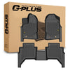 G-PLUS Floor Mats Compatible with Ford Ranger 2019-2023 SuperCrew Cab Pickup, TPE Custom Fit All Weather Full Cover Protection 1st & 2nd Row Floor Liners Waterproof 3PCS Black, alfombrillas para coche