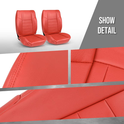 G-PLUS Front & Rear Seat Covers Full Set Compatible with Dodge Challenger SE SXT RT 2011-2014 (NOT Fit SRT8) Red