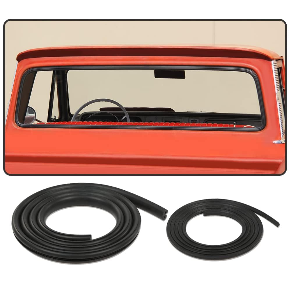 G-PLUS Rear Glass Small Back Window Weatherstrip Seal with Black Lock Bead Compatible with Chevy BJ BK BL Truck/Fit GMC Pickup Trucks 1942-1966 Back Window Rubber