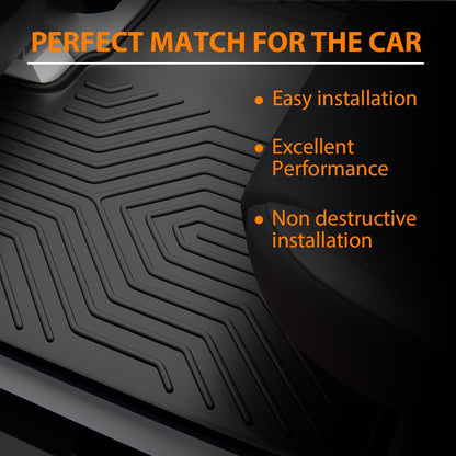 G-PLUS TPE Floor Mats Fit Chevy Silverado GMC Sierra 1500 Double Cab 2014-2018 2nd Row Truck Accessories Cargo Liners All Weather Protection 1PC Black Alfombras para Carro