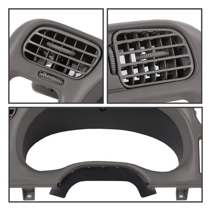 G-PLUS Dash Trim Bezel Cover Compatible with Chevy Blazer S10 GMC Jimmy S15 Sonoma 1998-2004 (Not Fit Double Din) Light Gray