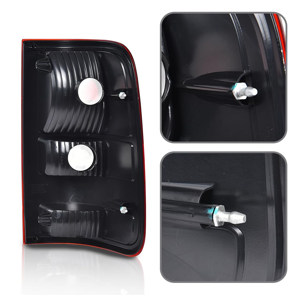 G-PLUS Tail Light Lamp w/o Blubs Compatible with Ford F150 King Ranch, Lariat, XL 2004 2005 2006 5L3Z13405CA, 6L3Z13405BA, FO2800182 Red Lens Left Driver Luces Traseras Faros TraserosAssembly
