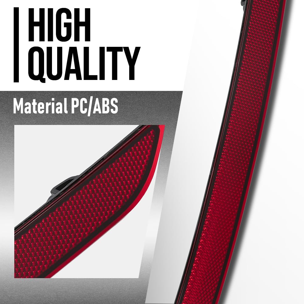 G-PLUS Bumper Reflector Marker Rear Left & Right Compatible with Volvo XC60 2018-2024 31656677, 31656678 Red