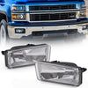 G-PLUS Front Bumper Fog Lights Lamp w/Bulbs & Wire Harness Fit Chevy Silverado/Suburban/Tahoe 2007-2015,Fit Chevy Avalanche 2007-2013,Fit GMC Sierra 2007-2014,Fit GMC Yukon 2010-2014 Clear