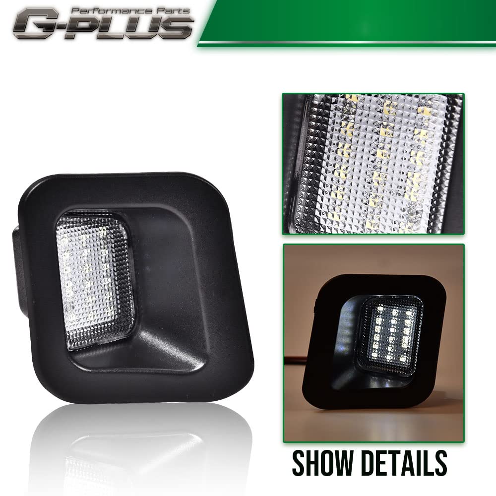 G-PLUS LED License Plate Light Compatible With 03-18 Dodge Ram 1500 2500 3500 Truck Built-in Resistor,Full Housing A Pair Replacement (Clear Lens)
