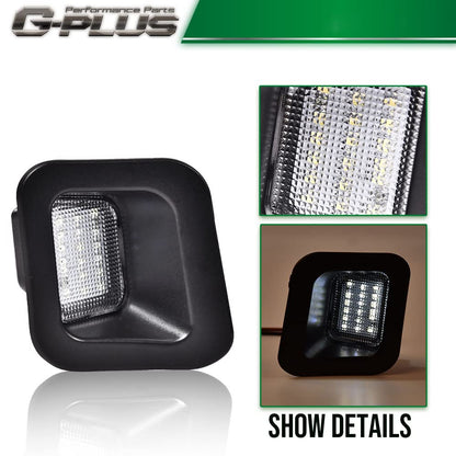 G-PLUS LED License Plate Light Compatible With 03-18 Dodge Ram 1500 2500 3500 Truck Built-in Resistor,Full Housing A Pair Replacement (Clear Lens)