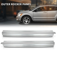 G-PLUS Rocker Panels for Dodge Caliber 2007-2012 4 Door Silver Side View