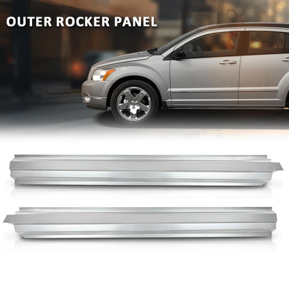 G-PLUS Outer Rocker Panels Left and Right Steel Silver Compatible with Dodge Caliber 4 Door 2007-2012