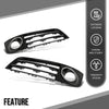 G-PLUS Front Bumper Grille Fog Light Cover Compatible with Audi A8 D4 2011 2012 2013 2014 4H0807679E, 4H0807680E Chrome Black
