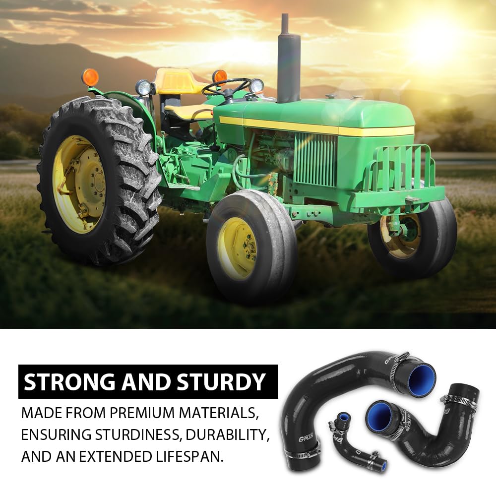 G-PLUS Radiator Hose Set Upper Lower and Bypass Hoses Compatible with John Deere Models Black